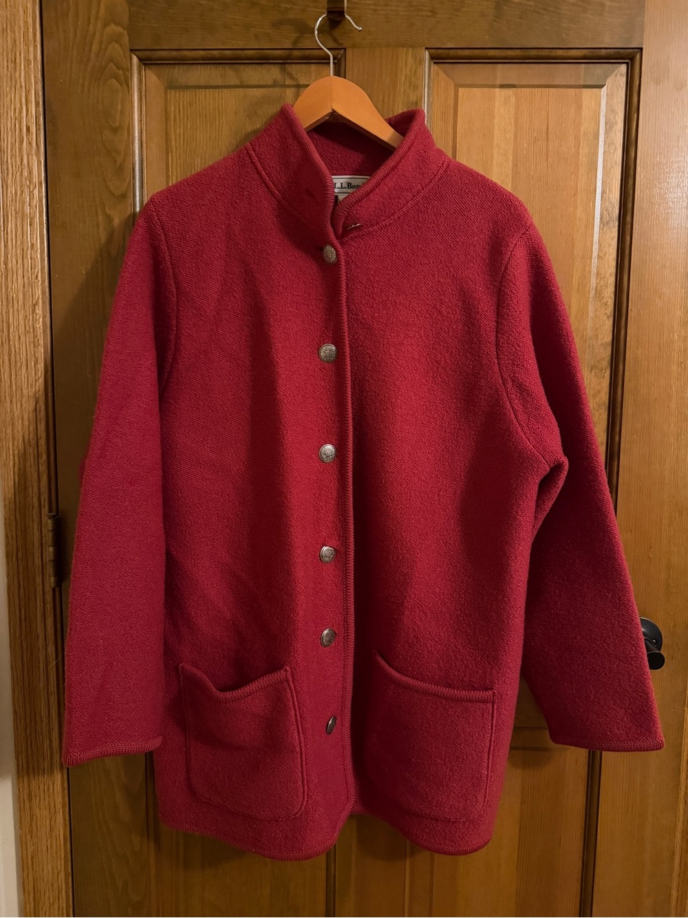 L.L. Bean Vintage 100% Wool Heavyweight Button Front Cardigan Jacket Women 1X